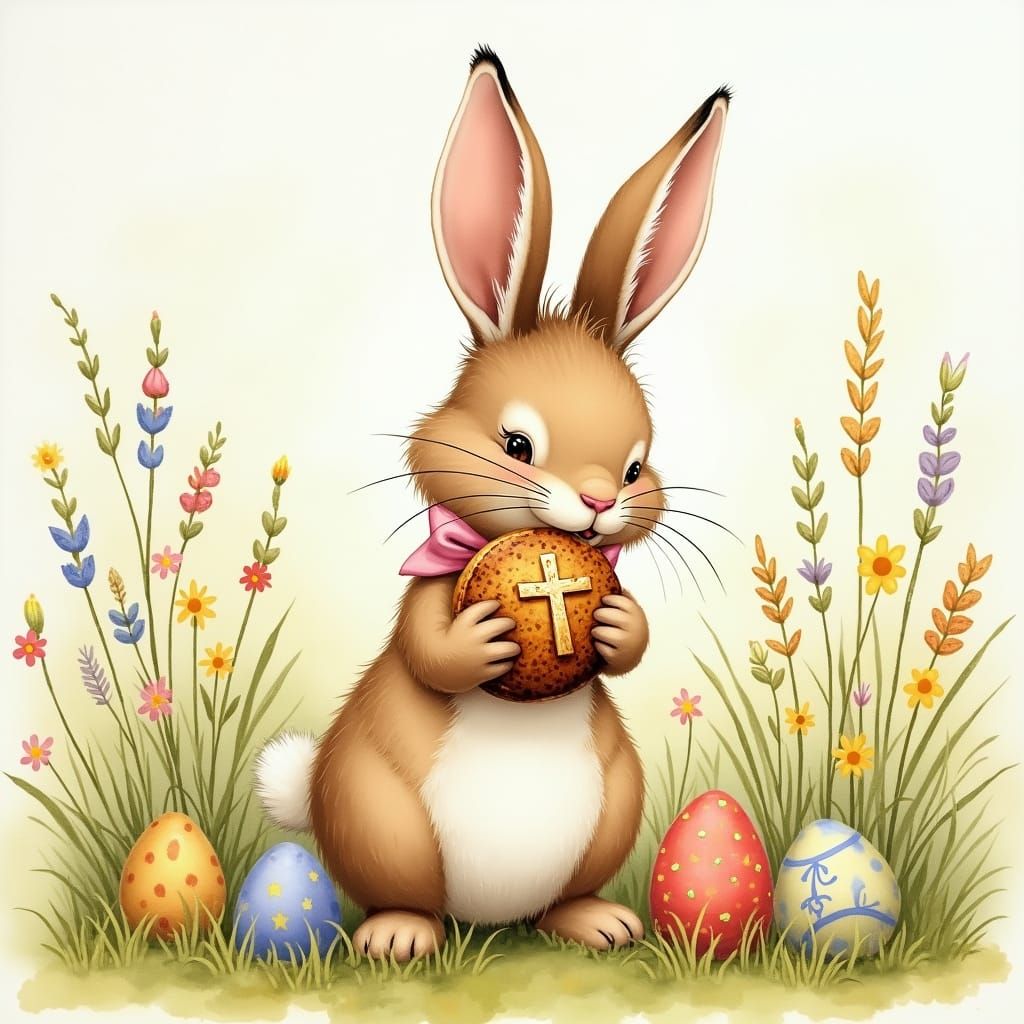 Whimsical Easter Bunny Delights in Warm Treat