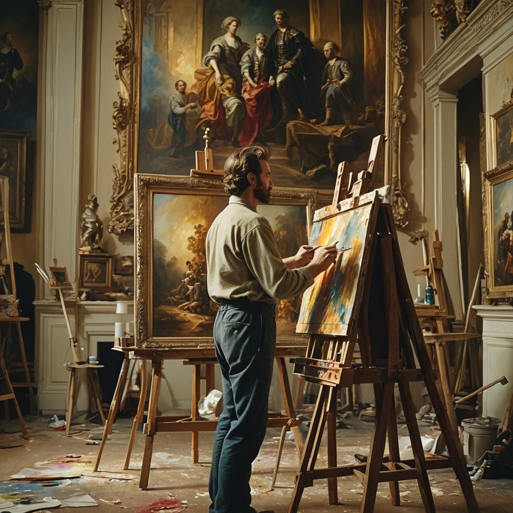 Ornate Studio: A Painter's Luxurious Masterpiece