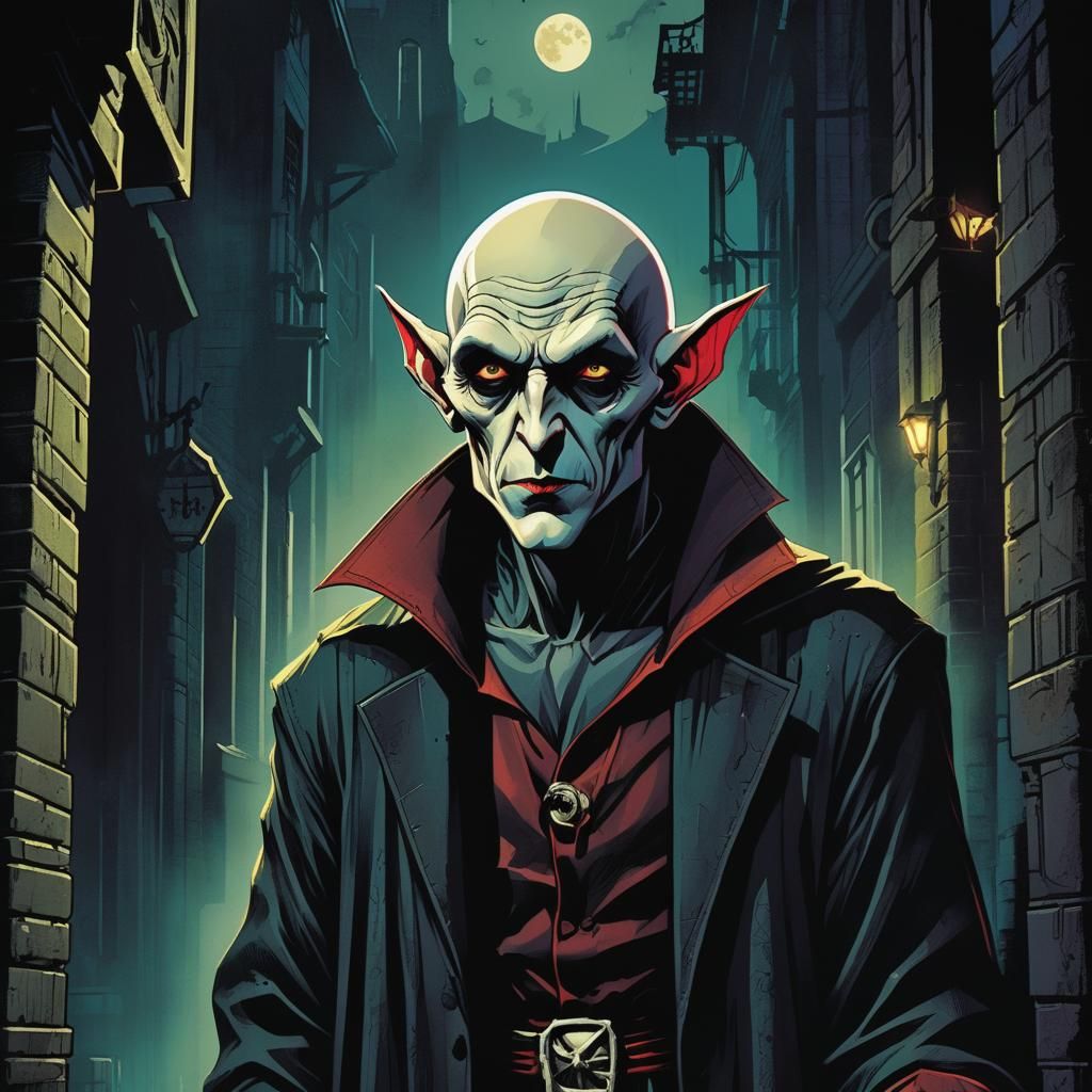 Nosferatu in Retro Comic Book Style