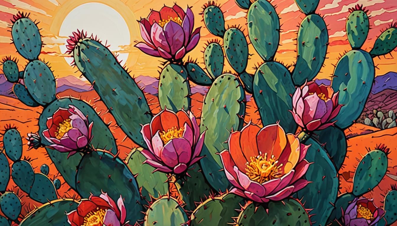 Flower Prickly Pear Cactus II