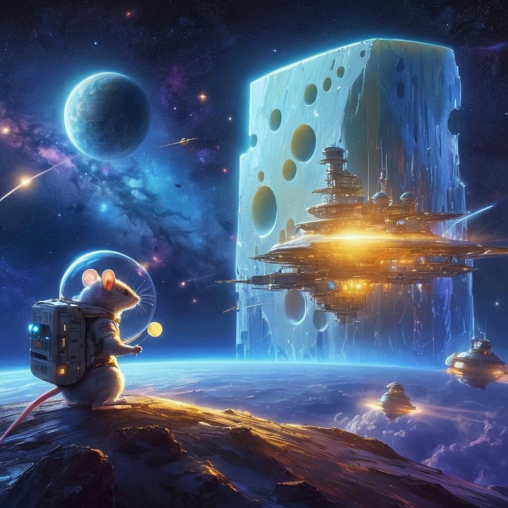 Mouse Astronaut in Futuristic Sci-Fi Art
