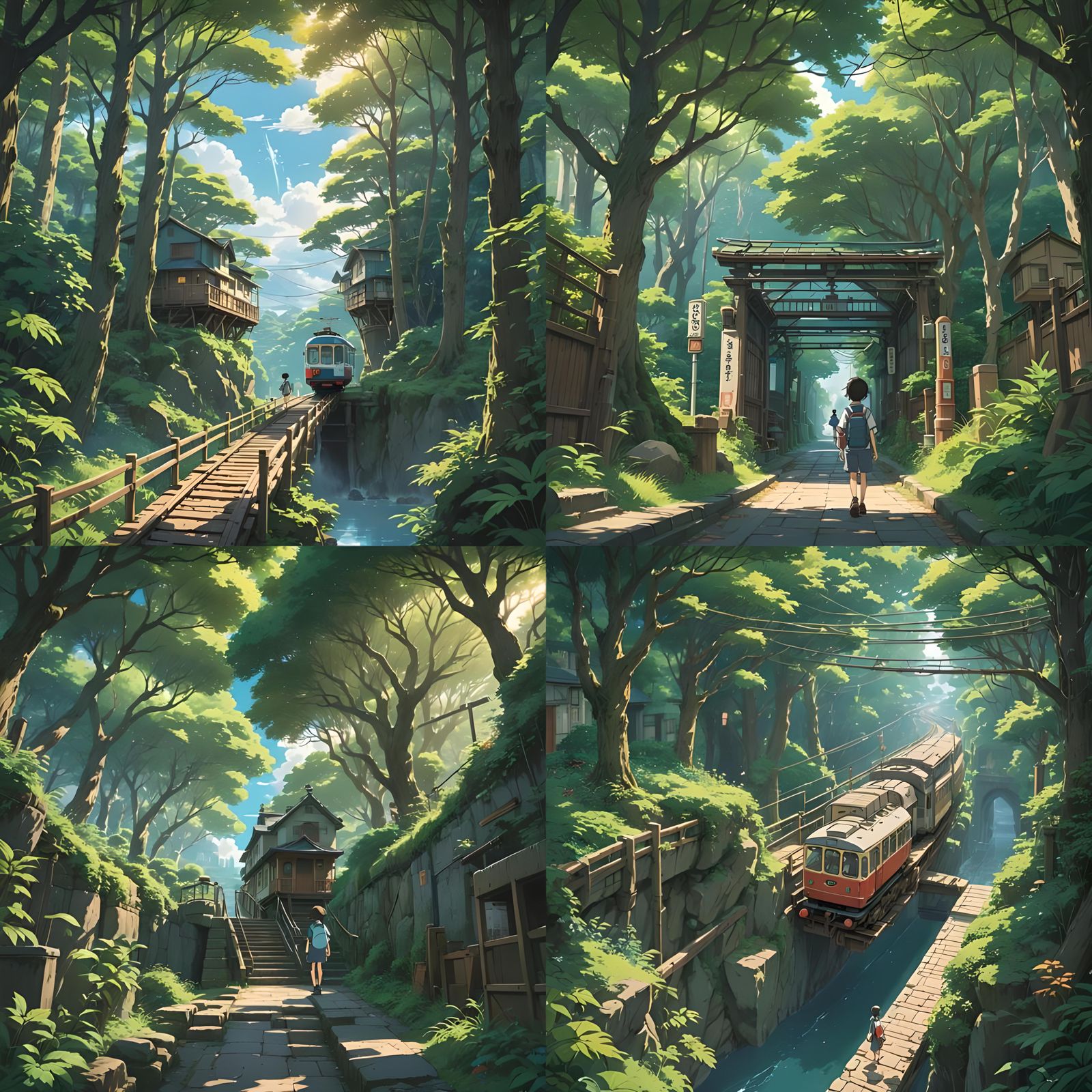 Student's New Journey: Studio Ghibli Anime Art