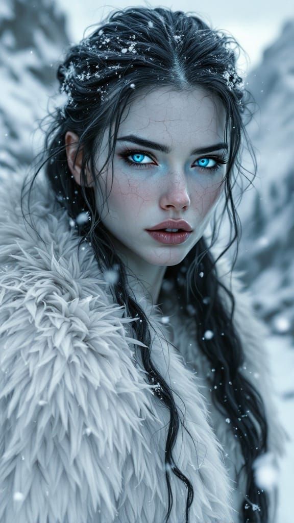 Icy Stone Queen in Hyperrealistic Style