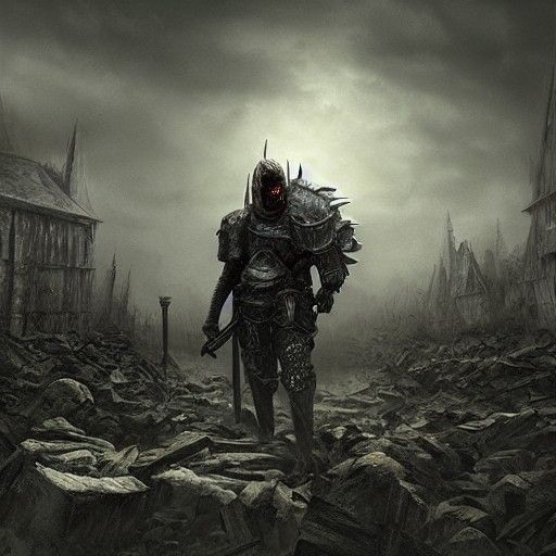 Zombie Knight in Hyperrealistic Digital Painting