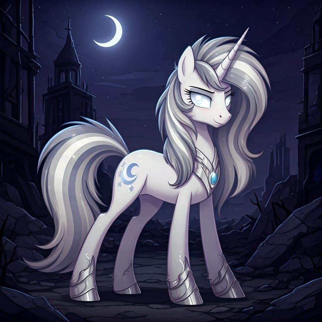 Dystopian Pony in Dark Fantasy Style