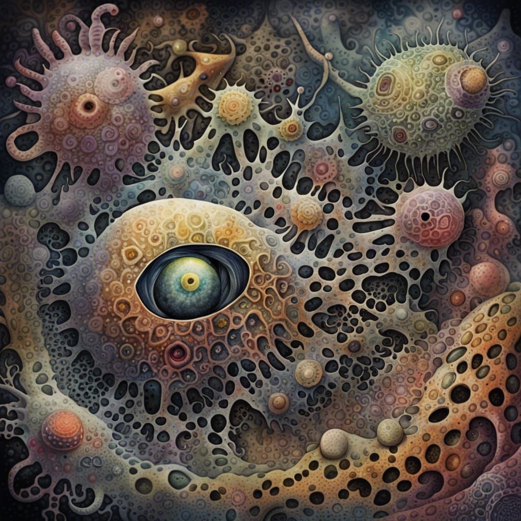 Bitwise Amoeba: Hyperdetailed Fractal Watercolor Art