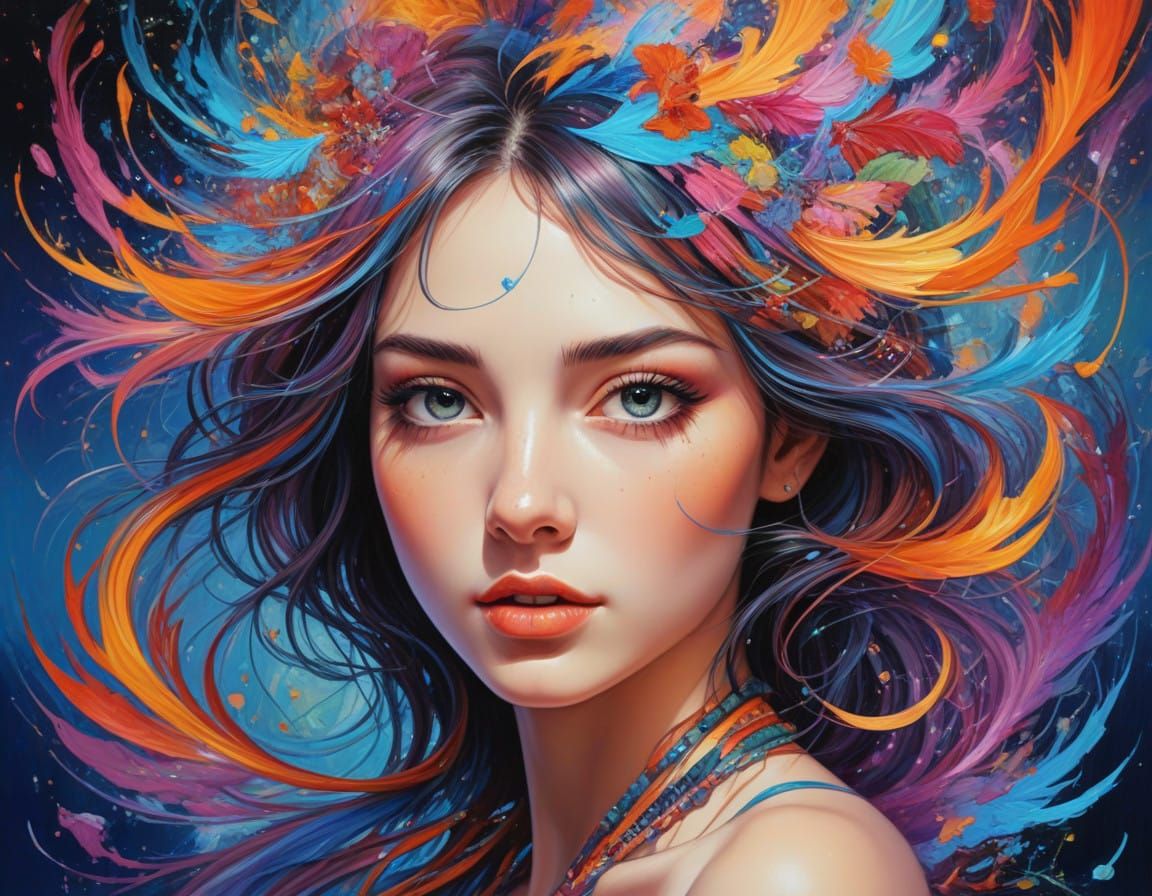 Vibrant Metaphysical Masterpiece in Whimsical Realism