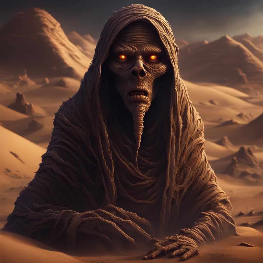 Mummies in Desert Landscape: Fantasy Concept Art