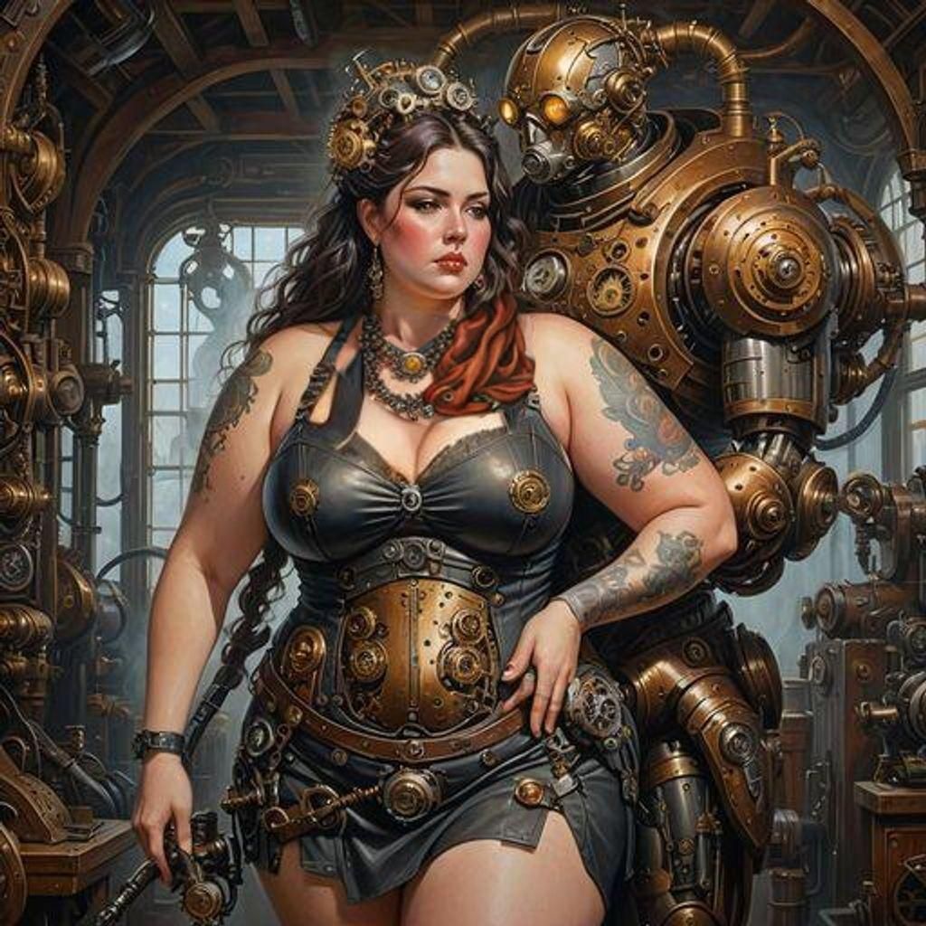 A DreamShaper XL Alpha2 version: "Tighten my corset, automaton."