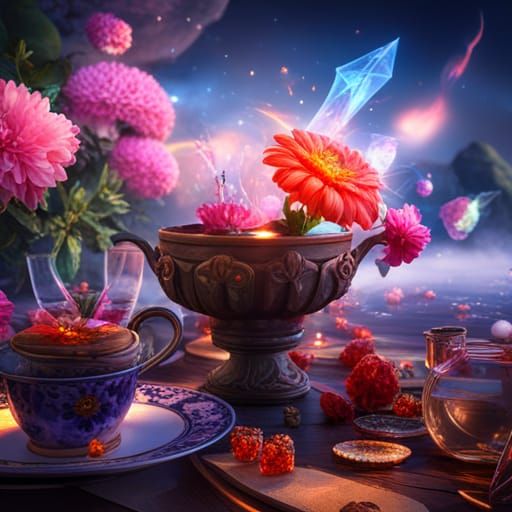 Witchy Coffee Still Life in Detailed Matte Painting