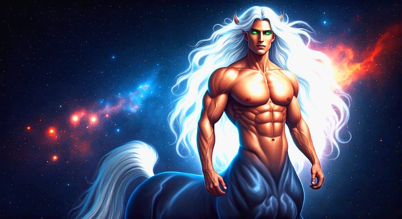 Galactic Centaur with Sparkling Hair