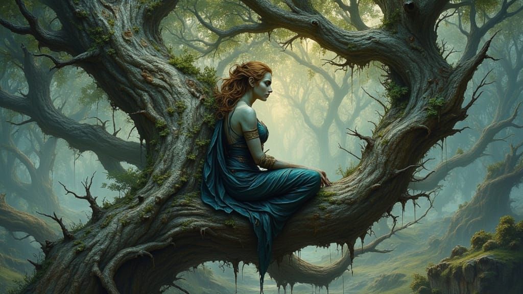 Majestic Figure on Ancient Tree