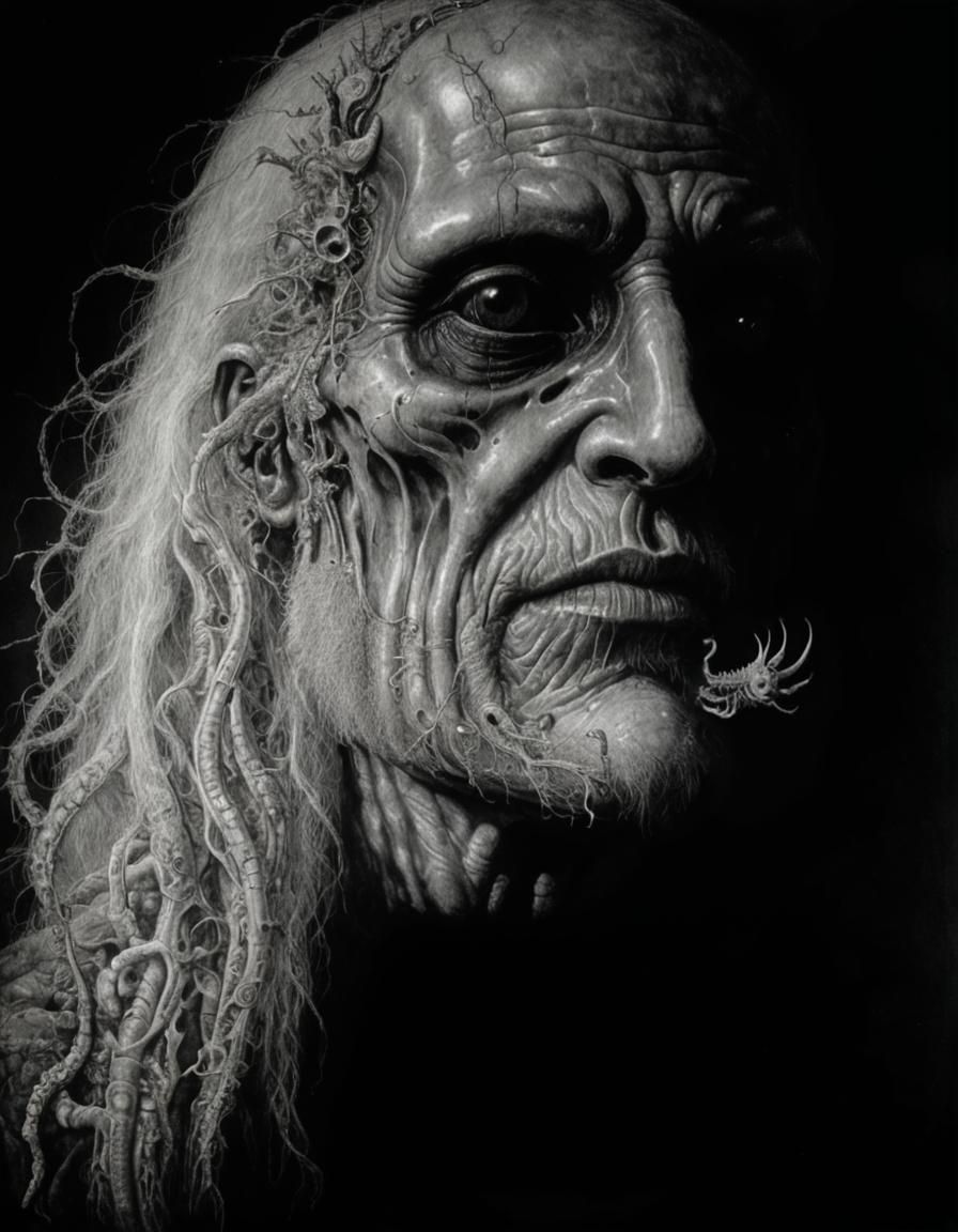 Surreal Fantasy Drawing in Detailed Ink Style