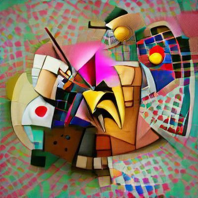 Colorful Abstract Geometric Cubist Artwork
