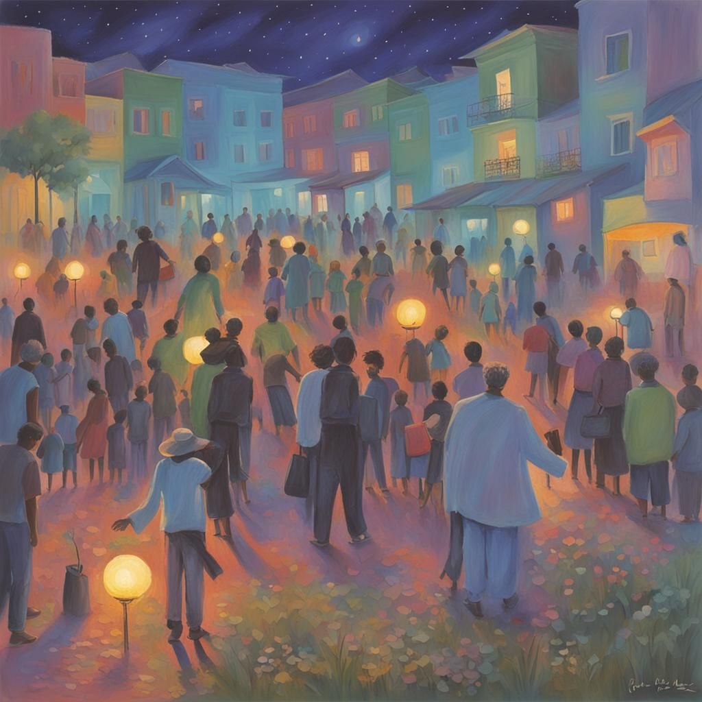 Gentle Colors After Sunset with People