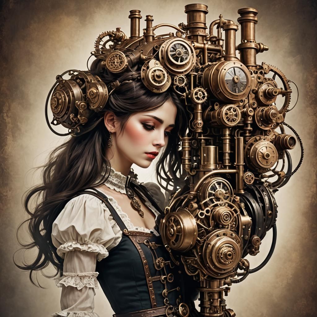 Steampunk Engine: A Victorian Mechanical Marvel