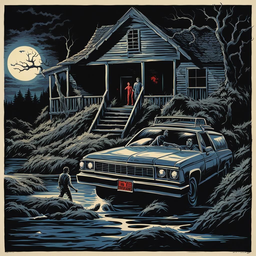 Groovy 80s Horror Poster Art for The Evil Dead