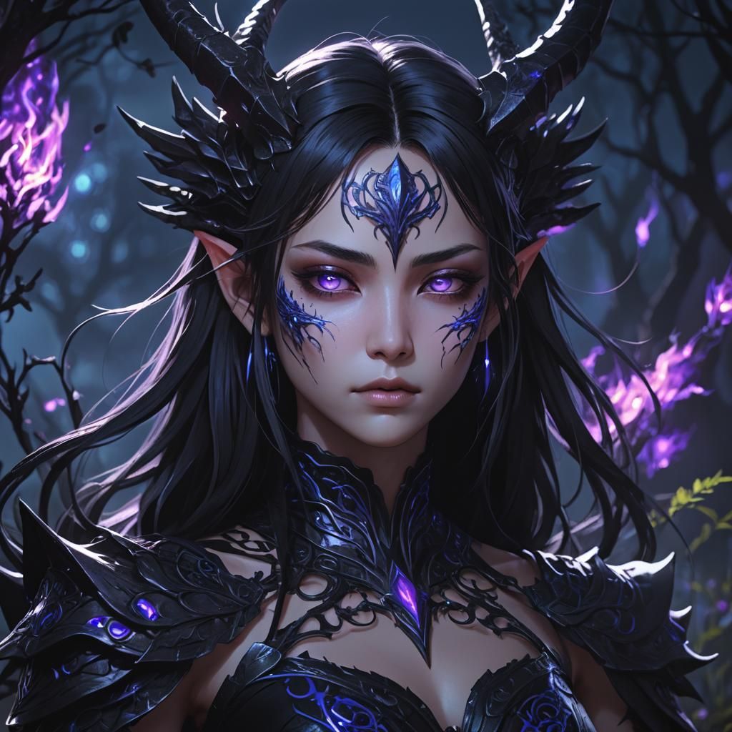 Dark Fantasy Anime Portrait of Daedric Prince