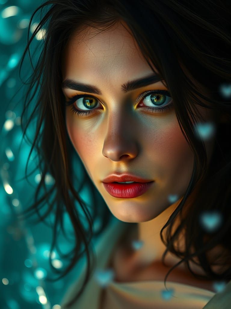 Hyper-Realistic Cinematic Portrait of a Woman with Radiant S...