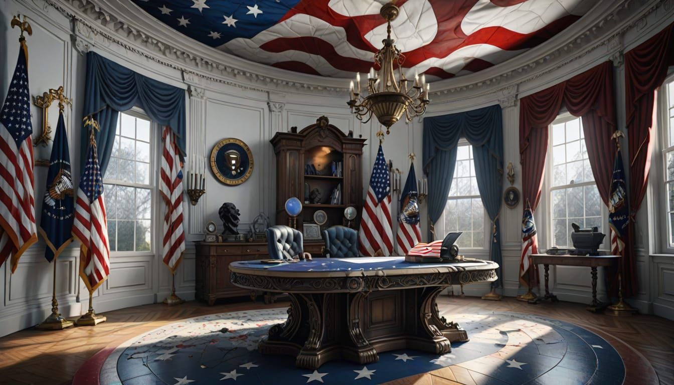 Surreal 3D Flag Transforms into US Map