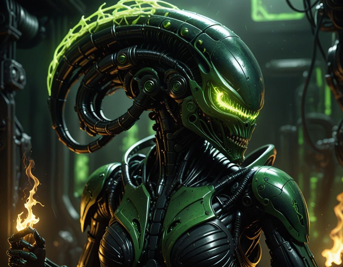 Biomechanical Horror Art of Xenomorph Kim Possible