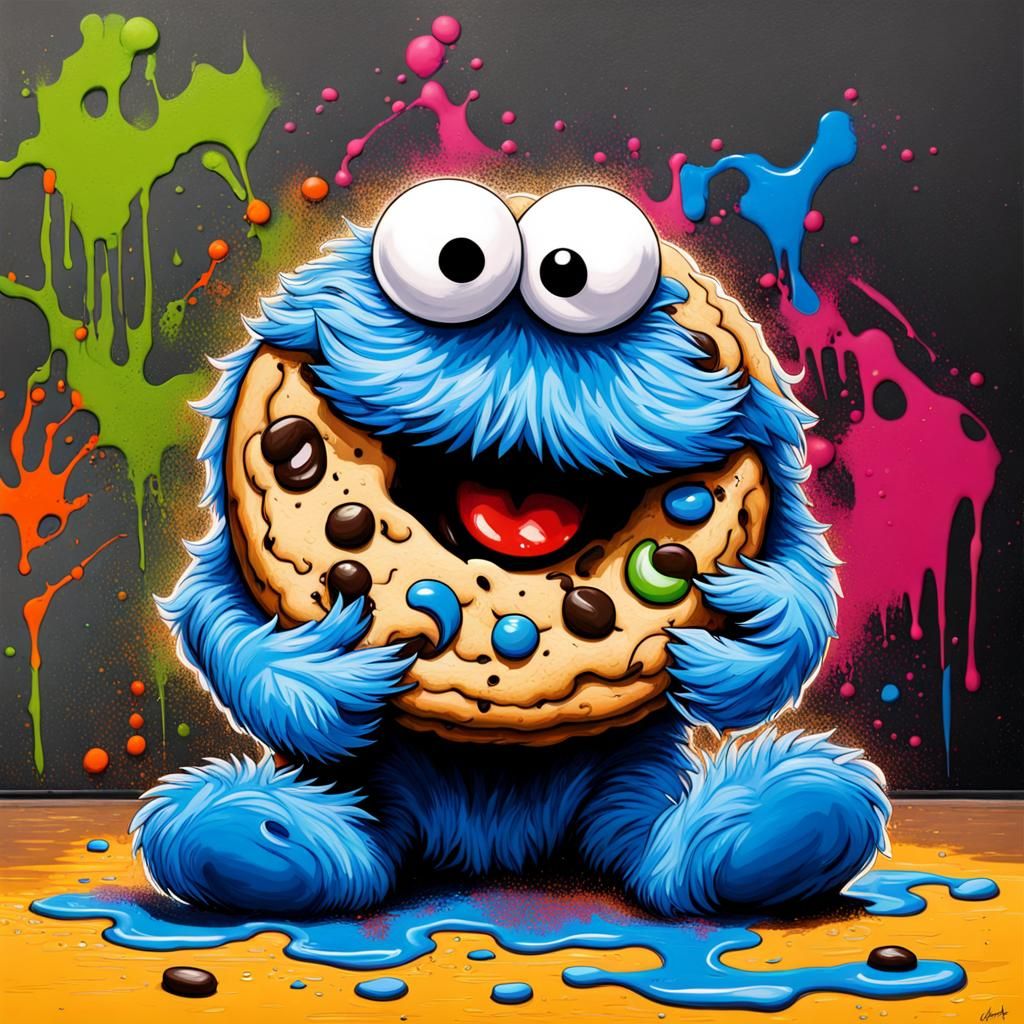 Cookie Monster Graffiti Art in Ultra Quality