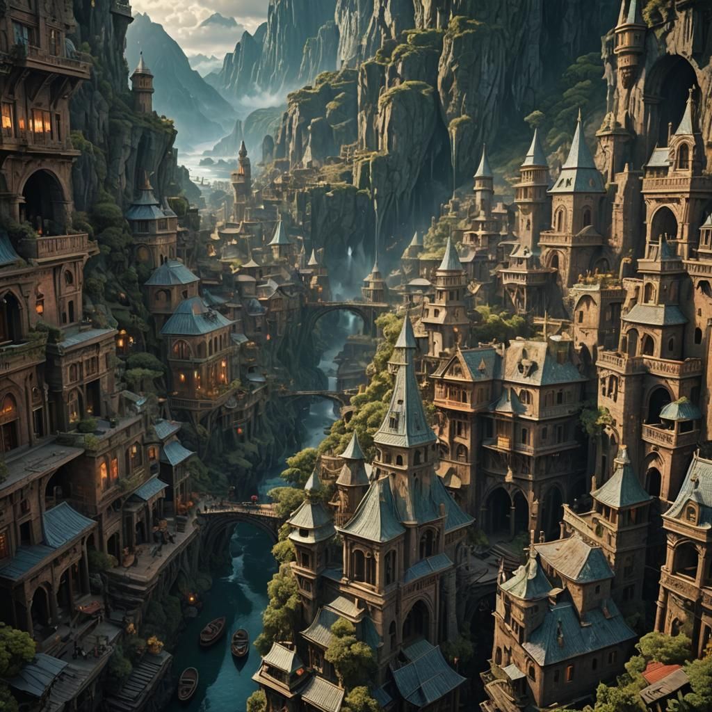 Epic Cityscape in Digital Matte Painting Style