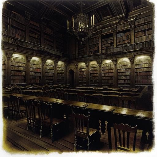 Vampire's Dark Library Inspired by Expressionism