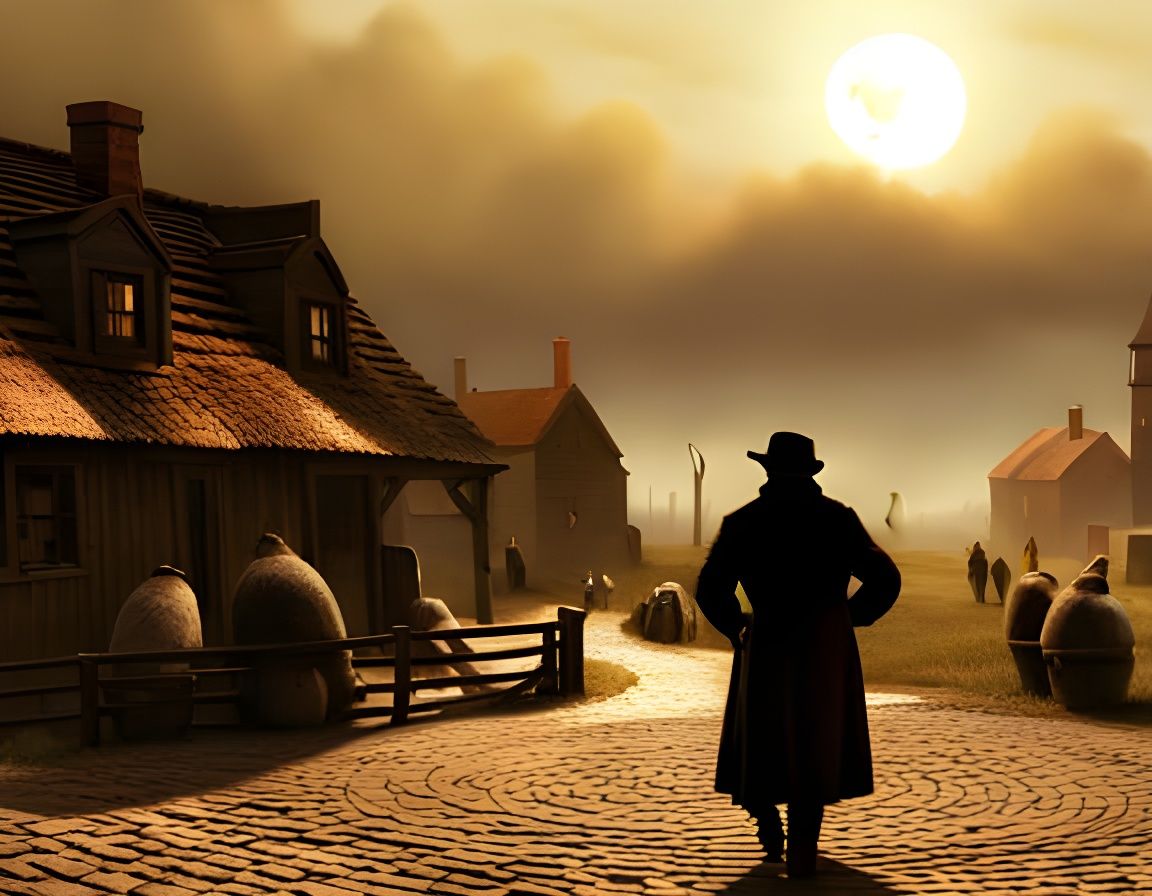 Countryside Village Inspired by Digital Art