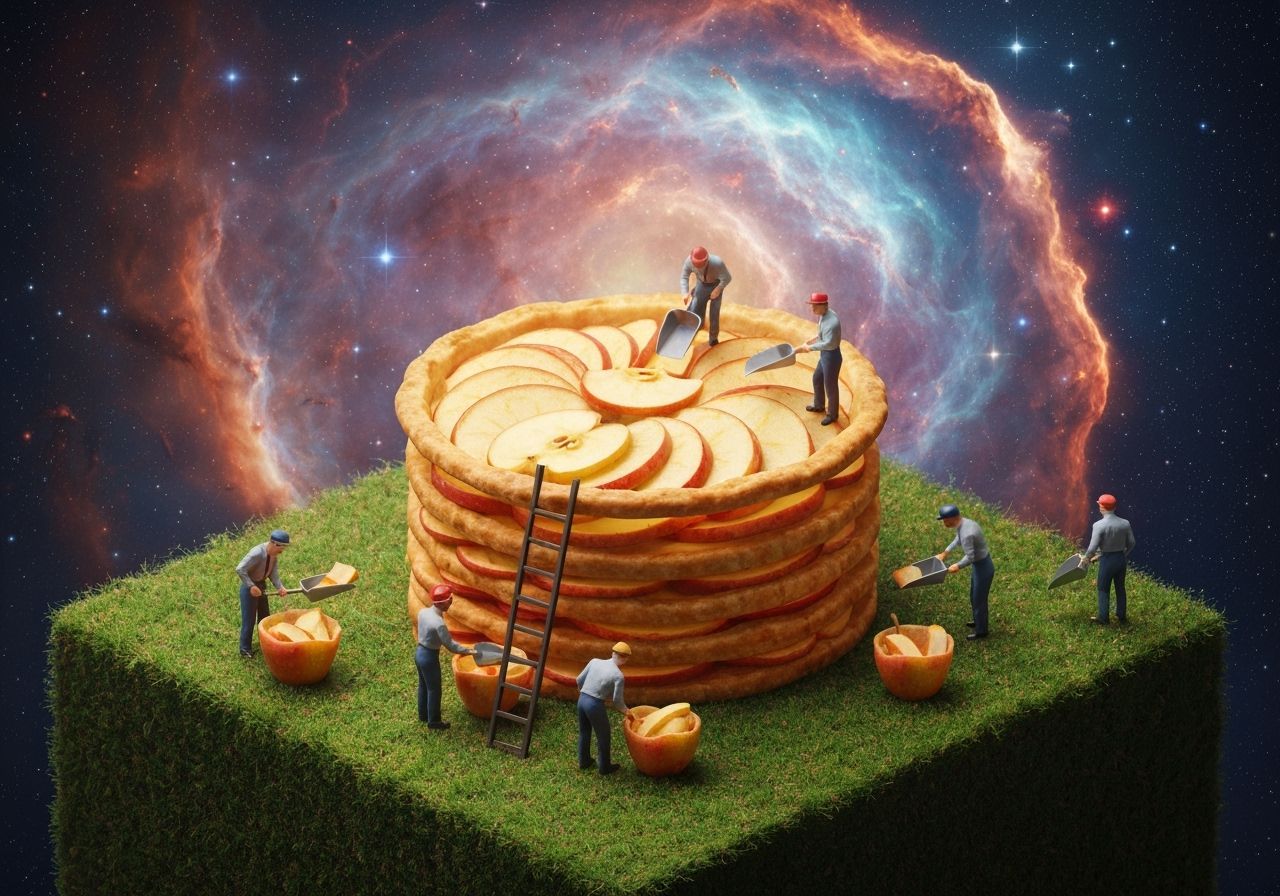 Surreal Starry Apple Pie Harvest Scene