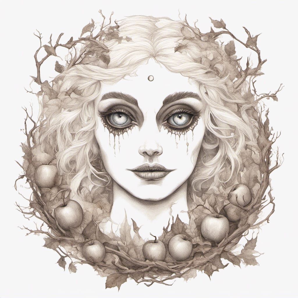 Mysterious Moon Face with Poisoned Apples