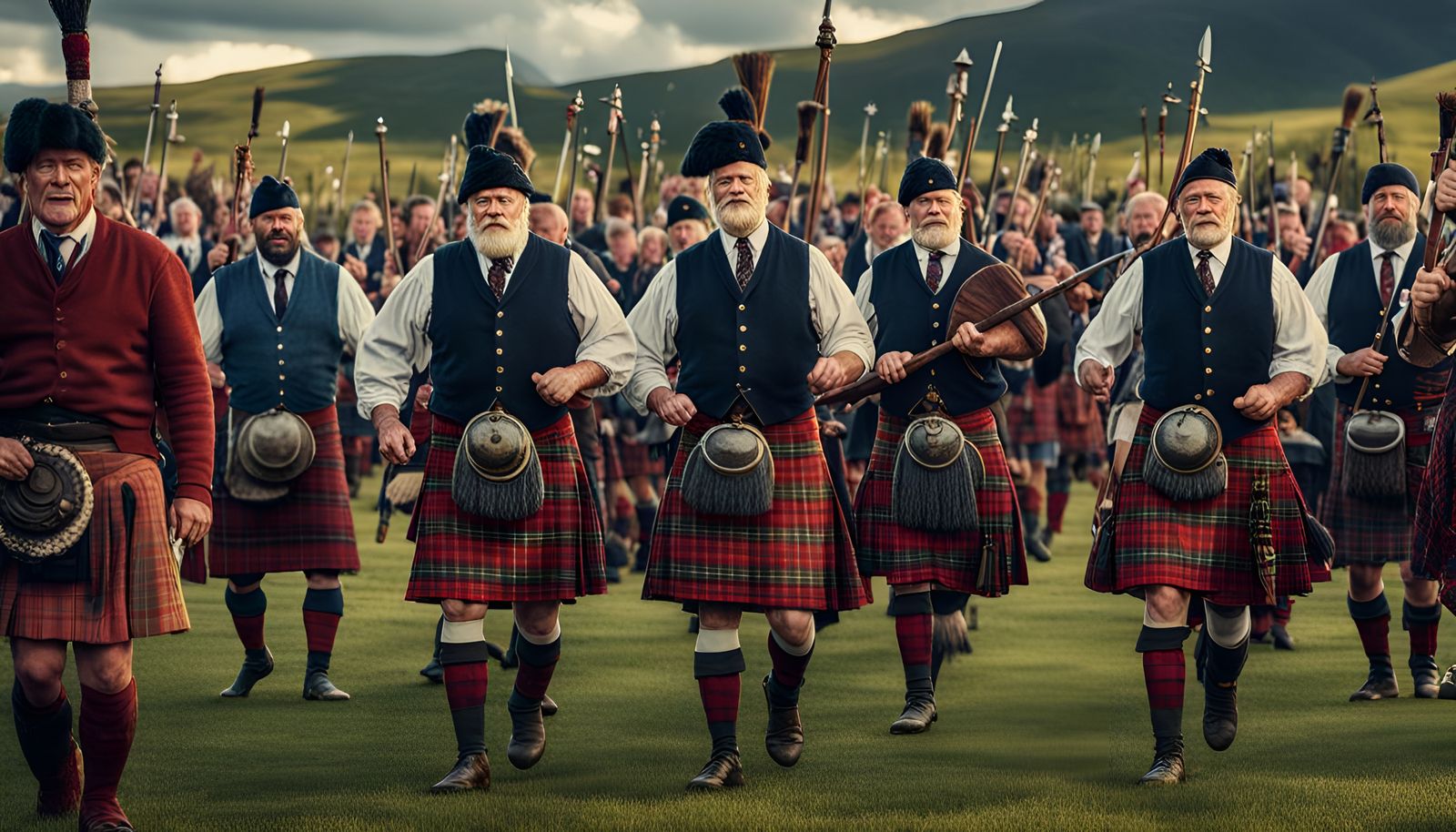 Highland Games Scotsman in Tartan Kilt: 3D Render