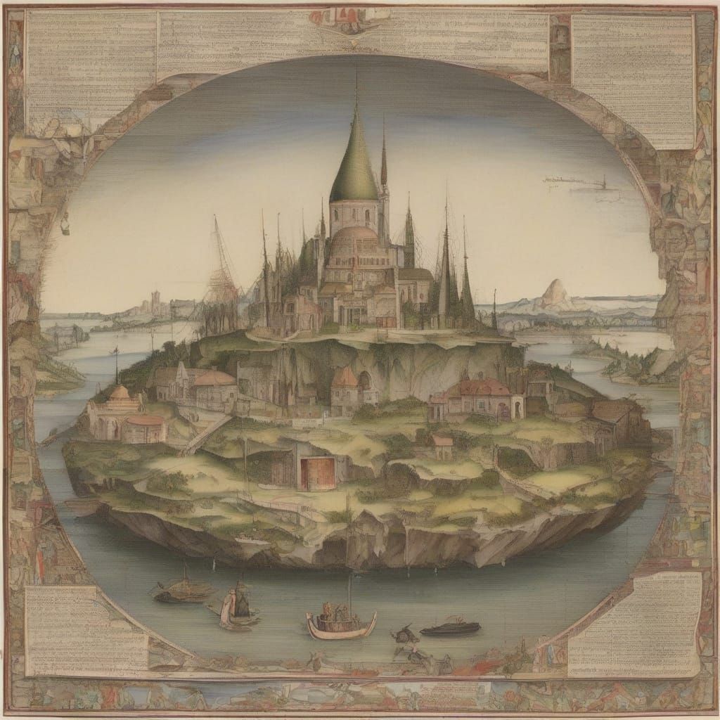 Floating Island in Constructivist Style