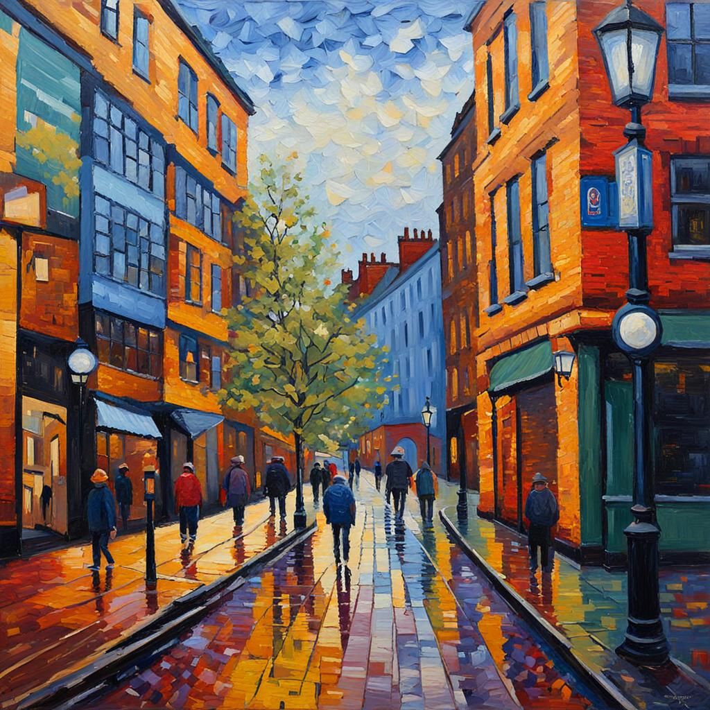 Leeds, UK: Expressionist Oil Painting in Neo-Impressionism S...
