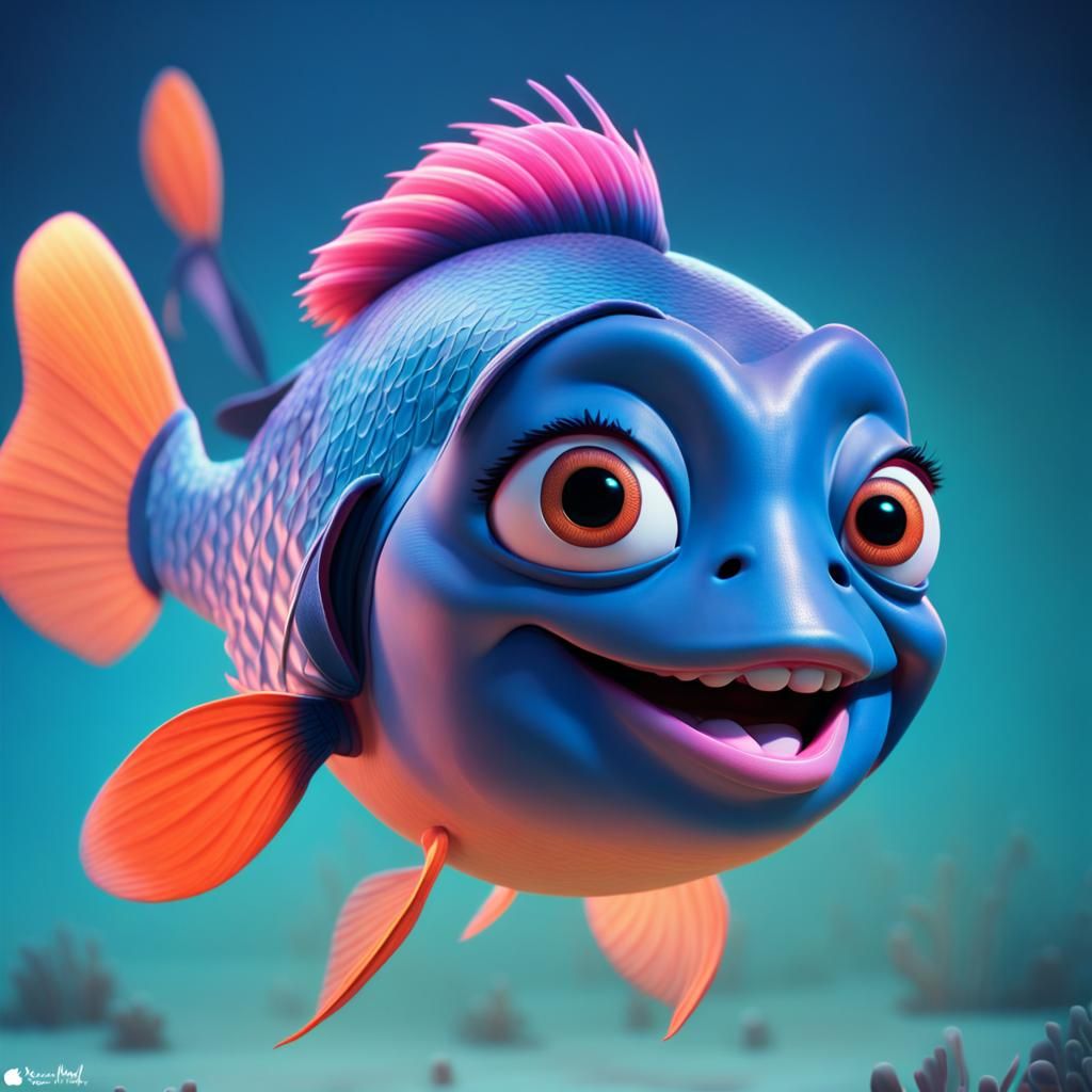 Nicki Minaj as Finding Nemo Character: 3D Render