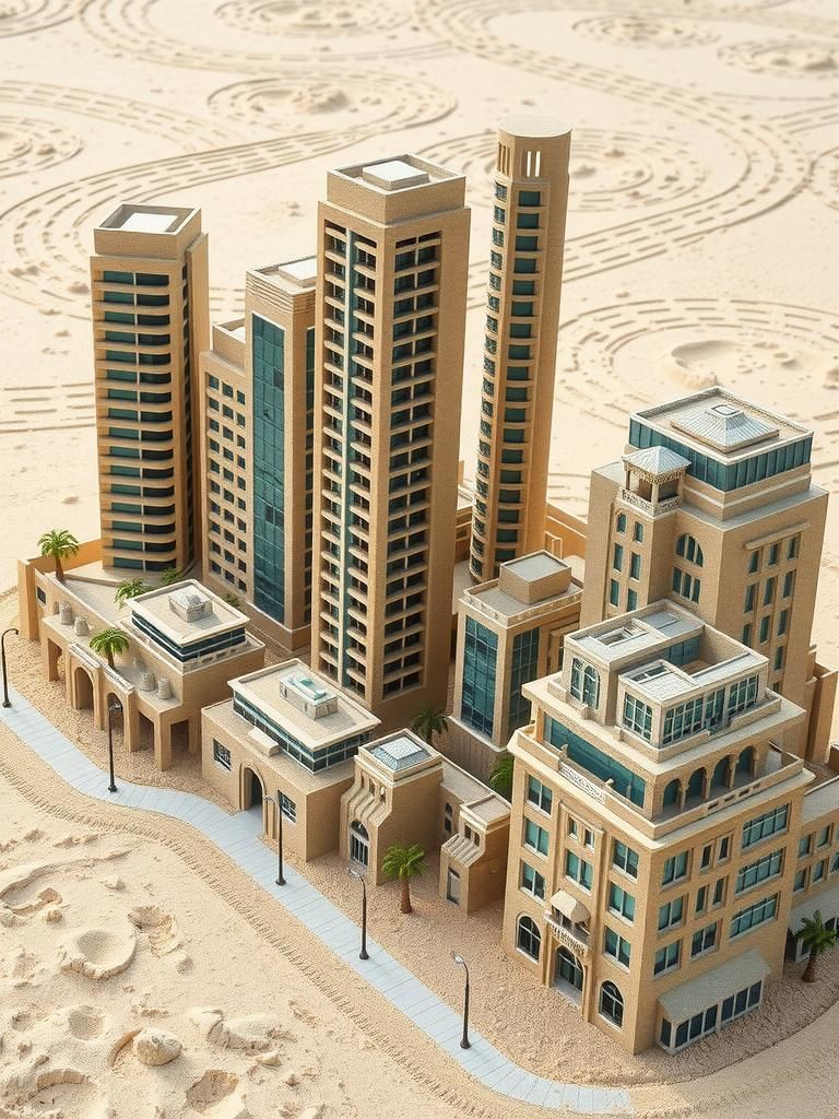 Sand Skyscraper Cityscape Inspired by Zaha Hadid