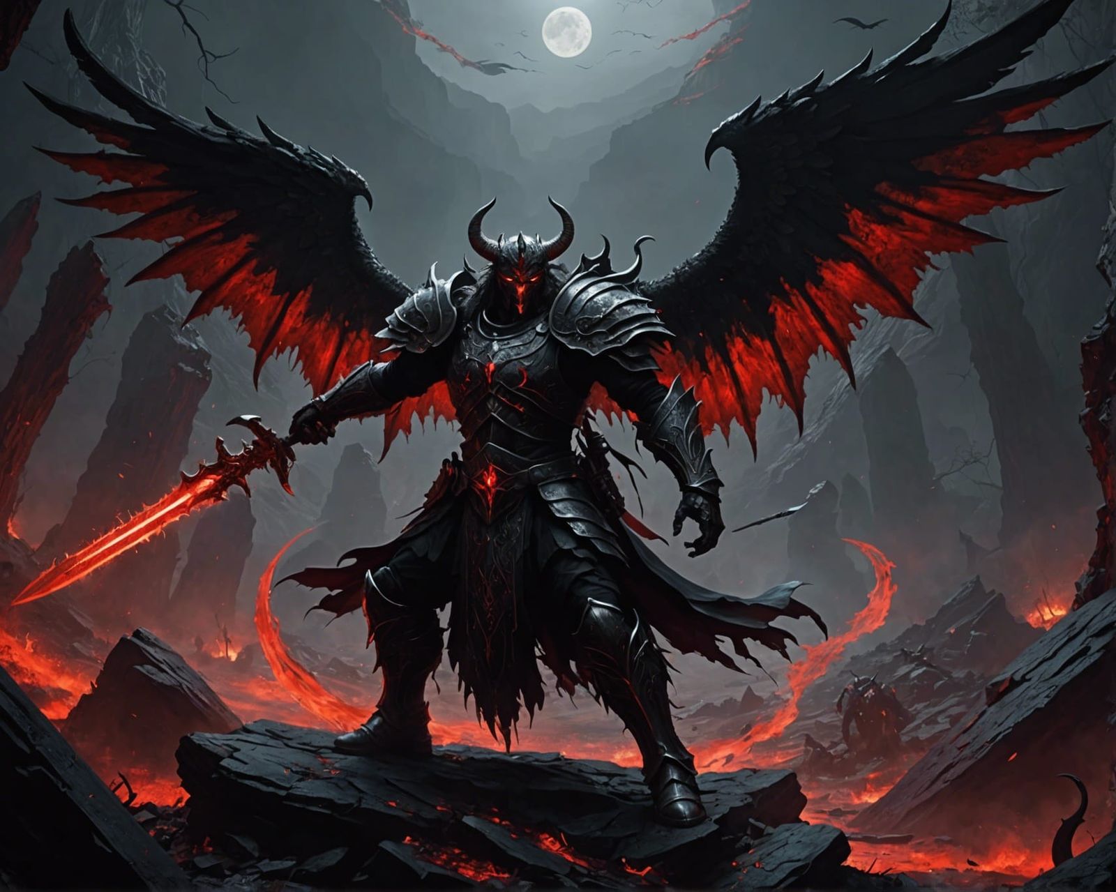 Bloody Angel Strikes Down Red Demon Warrior