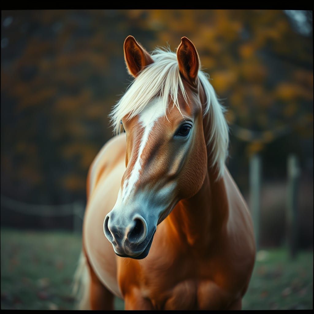 Autumn Palomino Stallion in Cinematic Glory