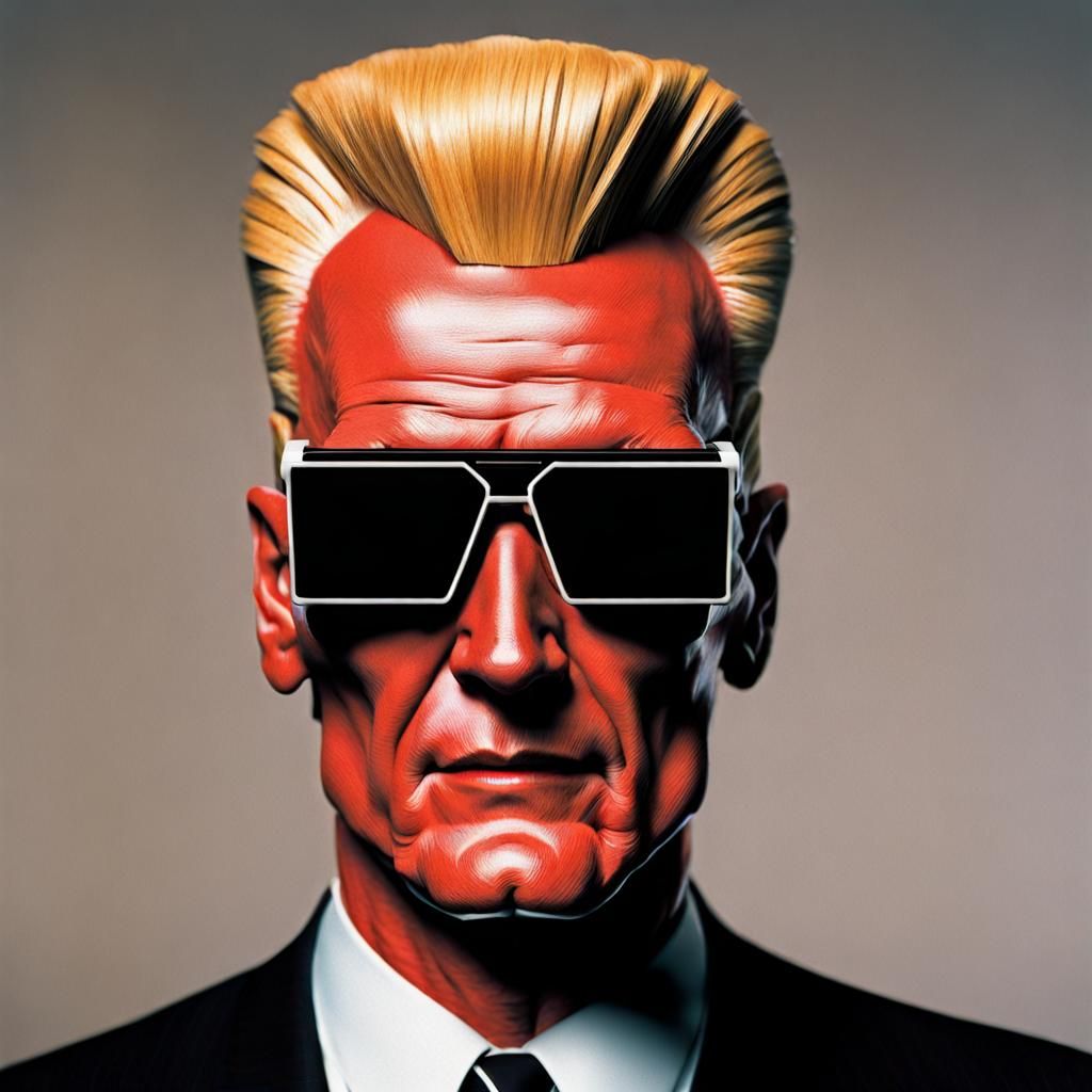 Realistic Max Headroom AI Rendition