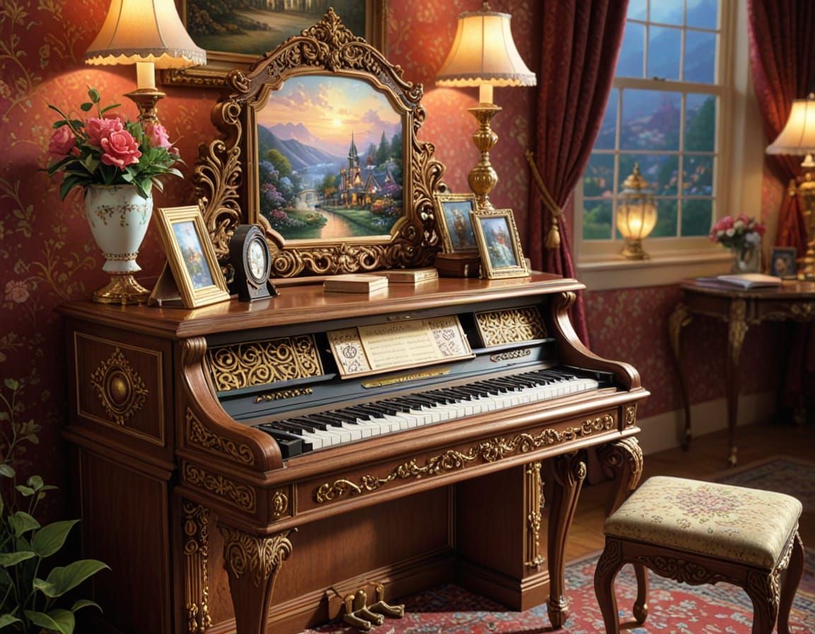 Ornate Interior Aglow in Thomas Kinkade Style