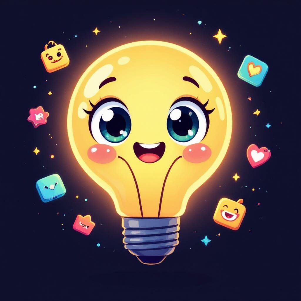 Playful Light Bulb Mascot Logo Design