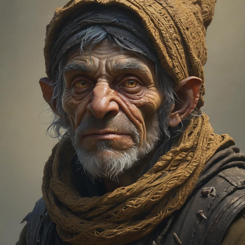 Goblin Thief Portrait in Gustave Doré Style