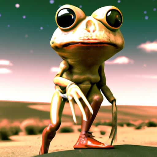 Alien Toad Person of Mars in 8K Detail