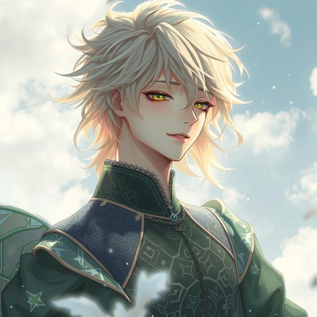 Ethereal Cloud Sylph Prince in 3D Anime Style