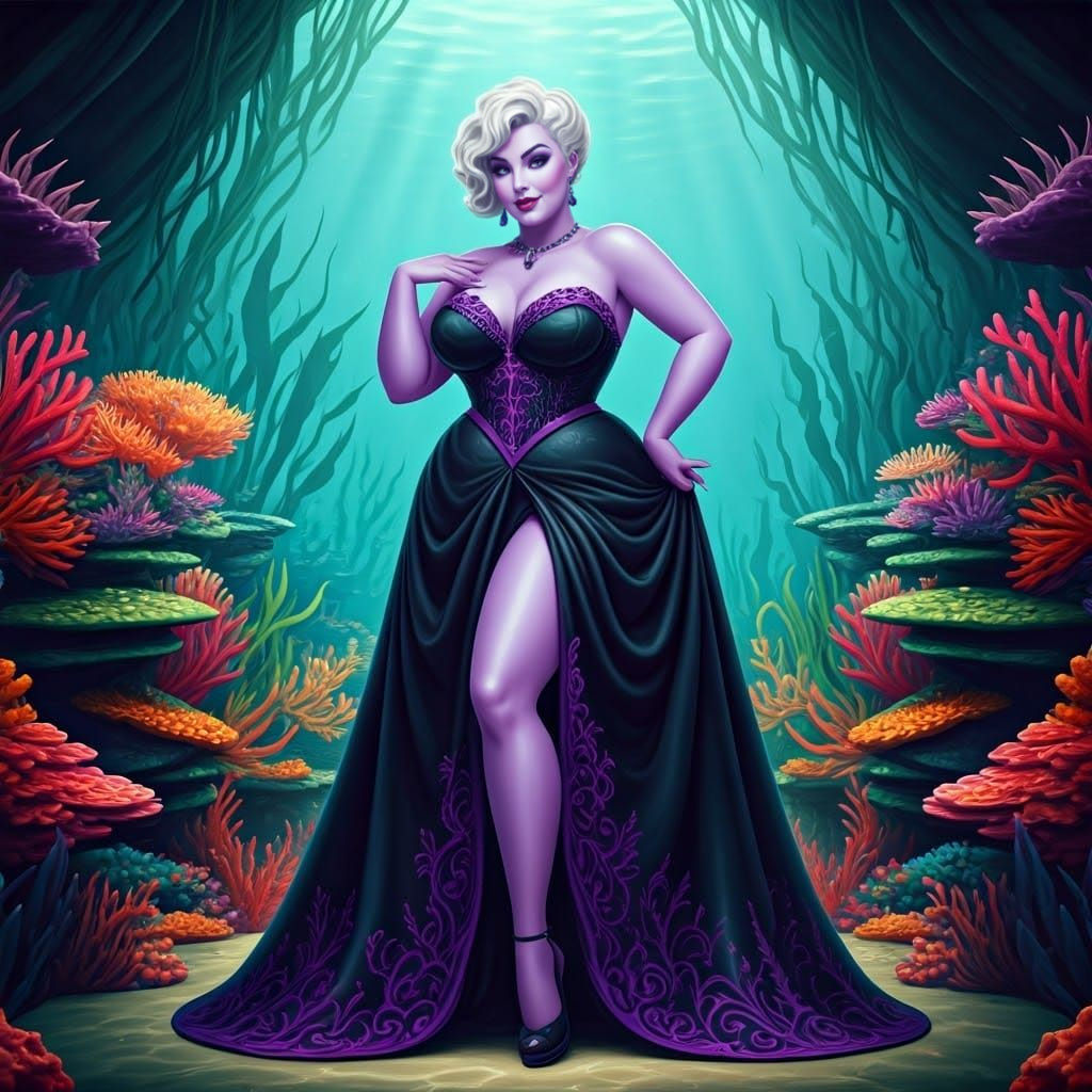 Vintage Pin-Up Inspired Wedding Bridesmaid in Underwater Gar...