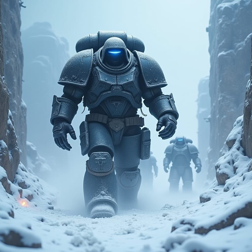 Night Lord Space Marine in Arctic Blizzard