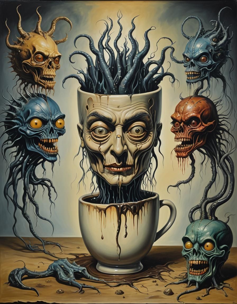 Surreal Melting Monster Mug Inspired by Otto Rapp