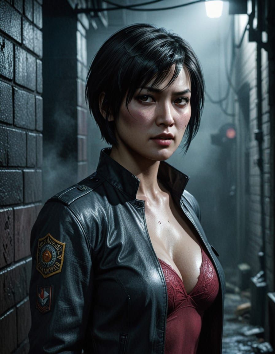 Ada Wong in Dark Alley: Comic Book Style