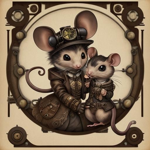 Steampunk Mice in Victorian Setting