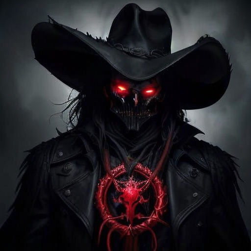 Demonic Cowboy in Volumetric Lighting, Dark Fantasy